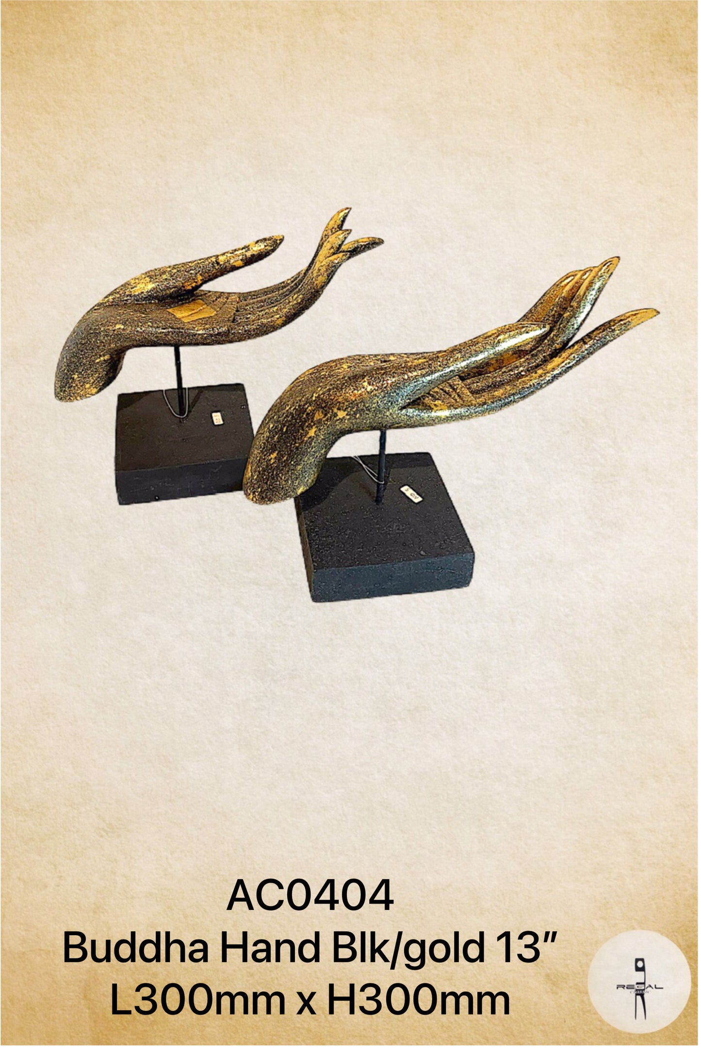 Buddha Hand Black & Gold 13"
