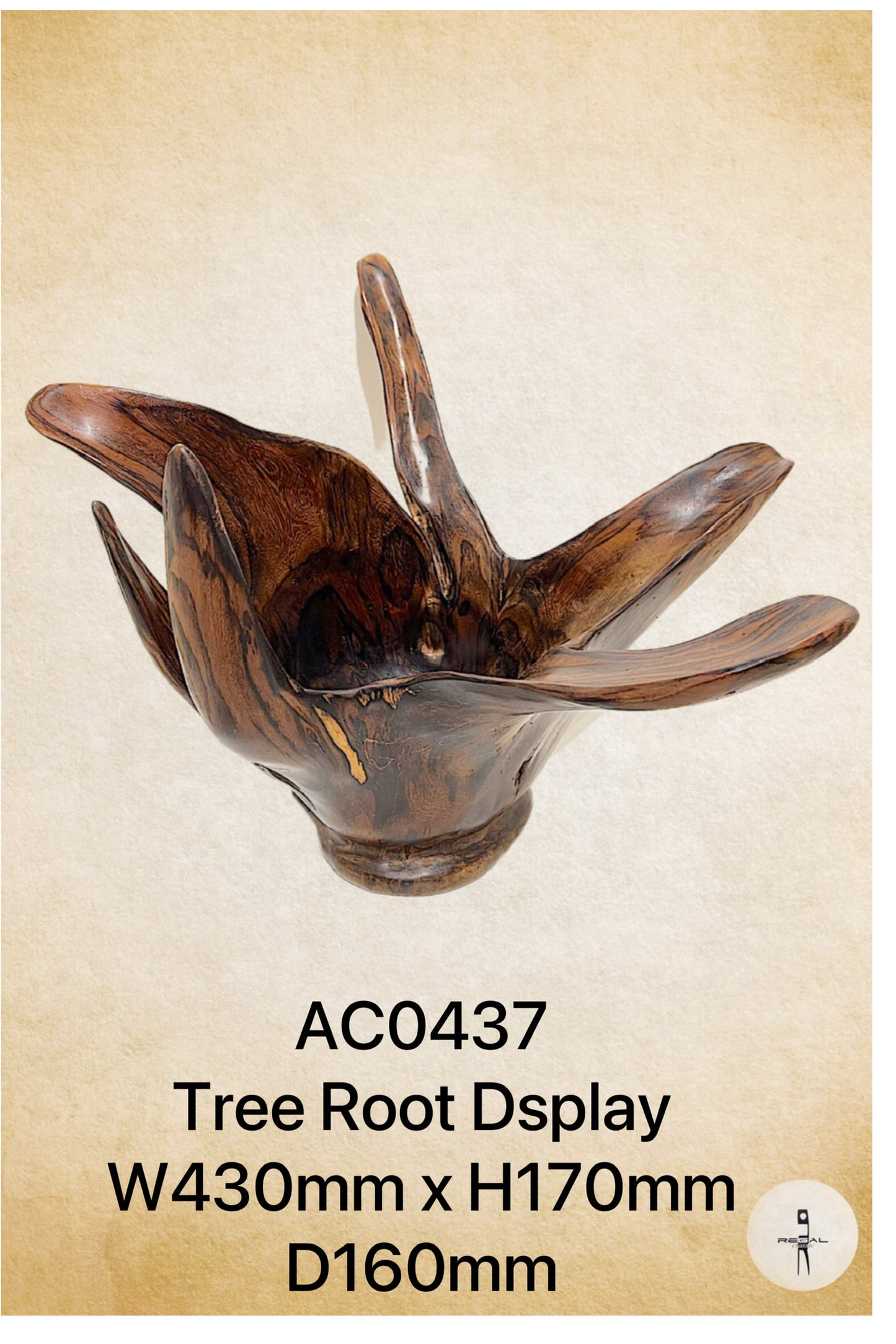 A brown, tree root-shaped display stand with multiple protrusions and a hollow center for holding ornaments.