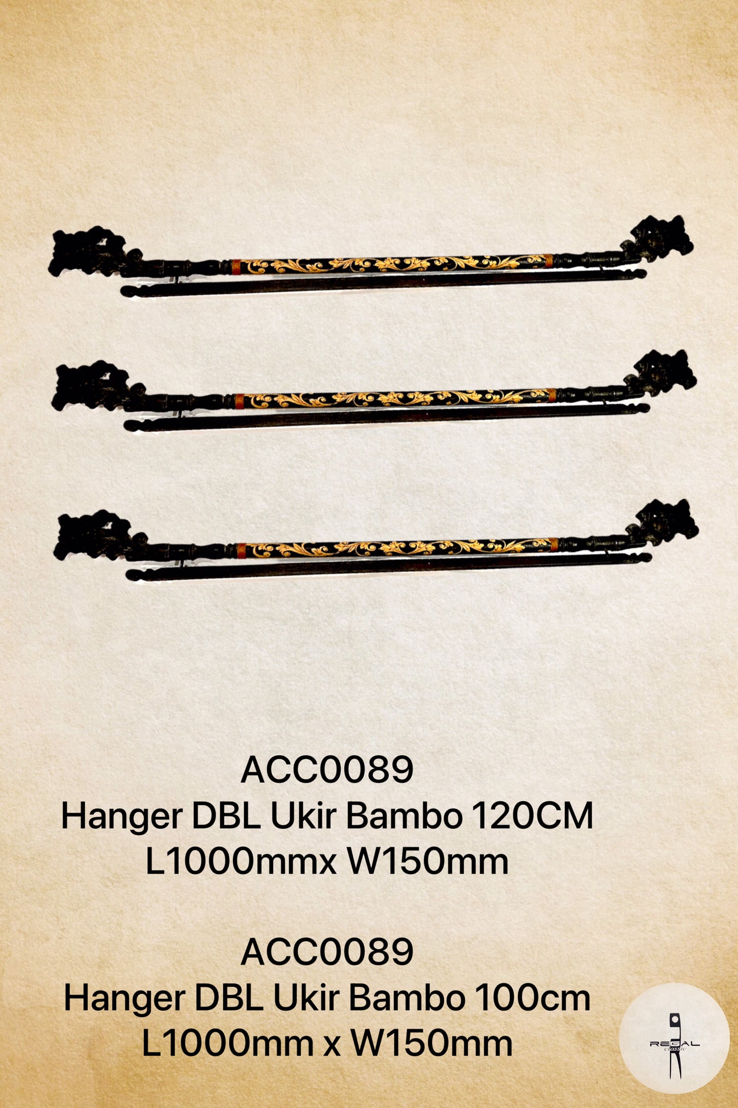 Penyangkut DBL Ukir Bamboo 120cm