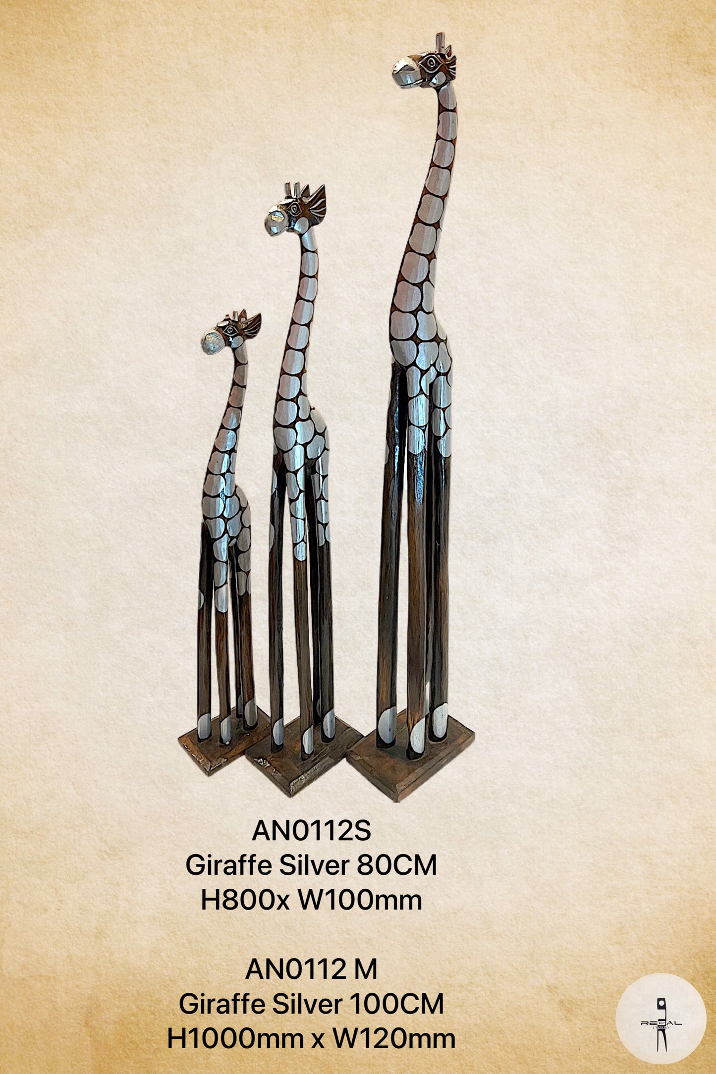 Giraffe Silver ( set of 5 ) (200,150,120,100,80)