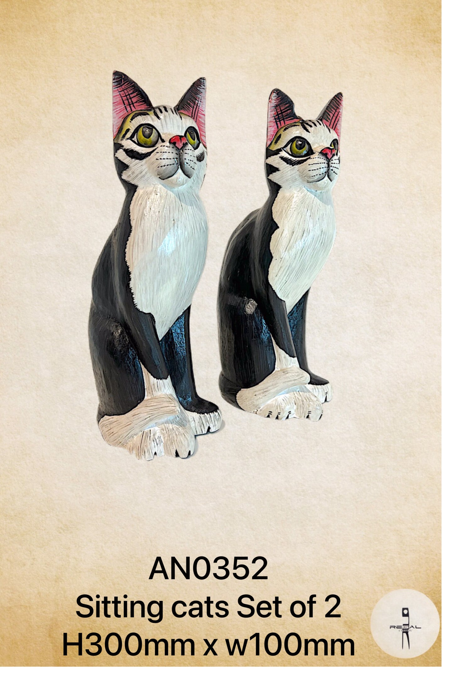 Sitting Cats ( set of 2 )