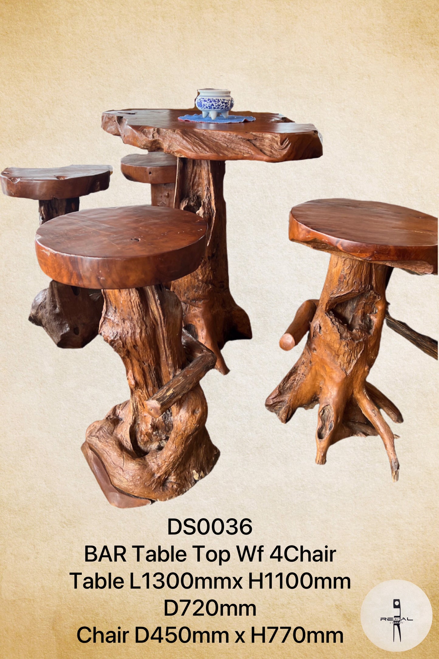 Bar Table Top w/f 4 Chair