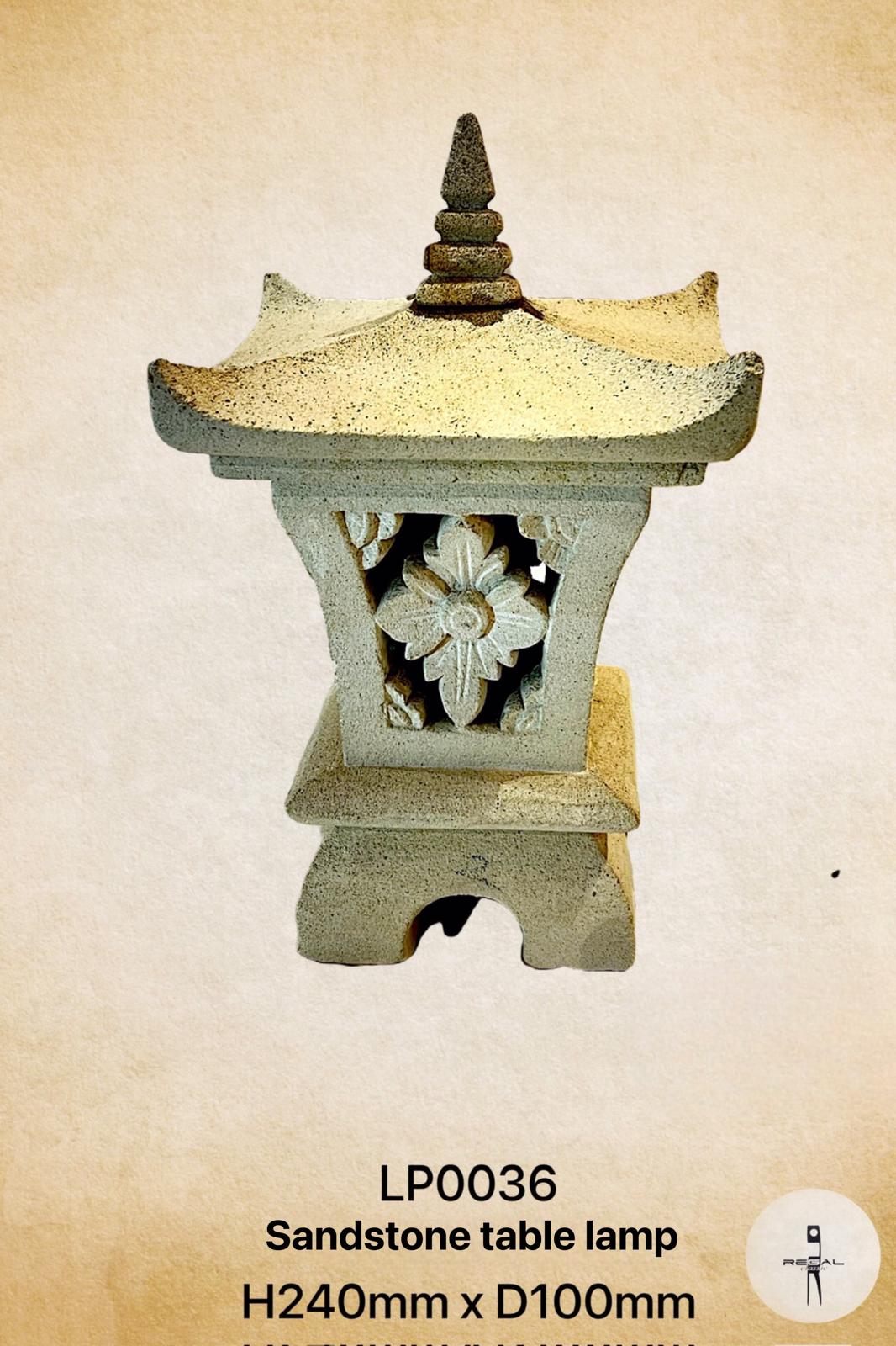 Lampu meja batu pasir