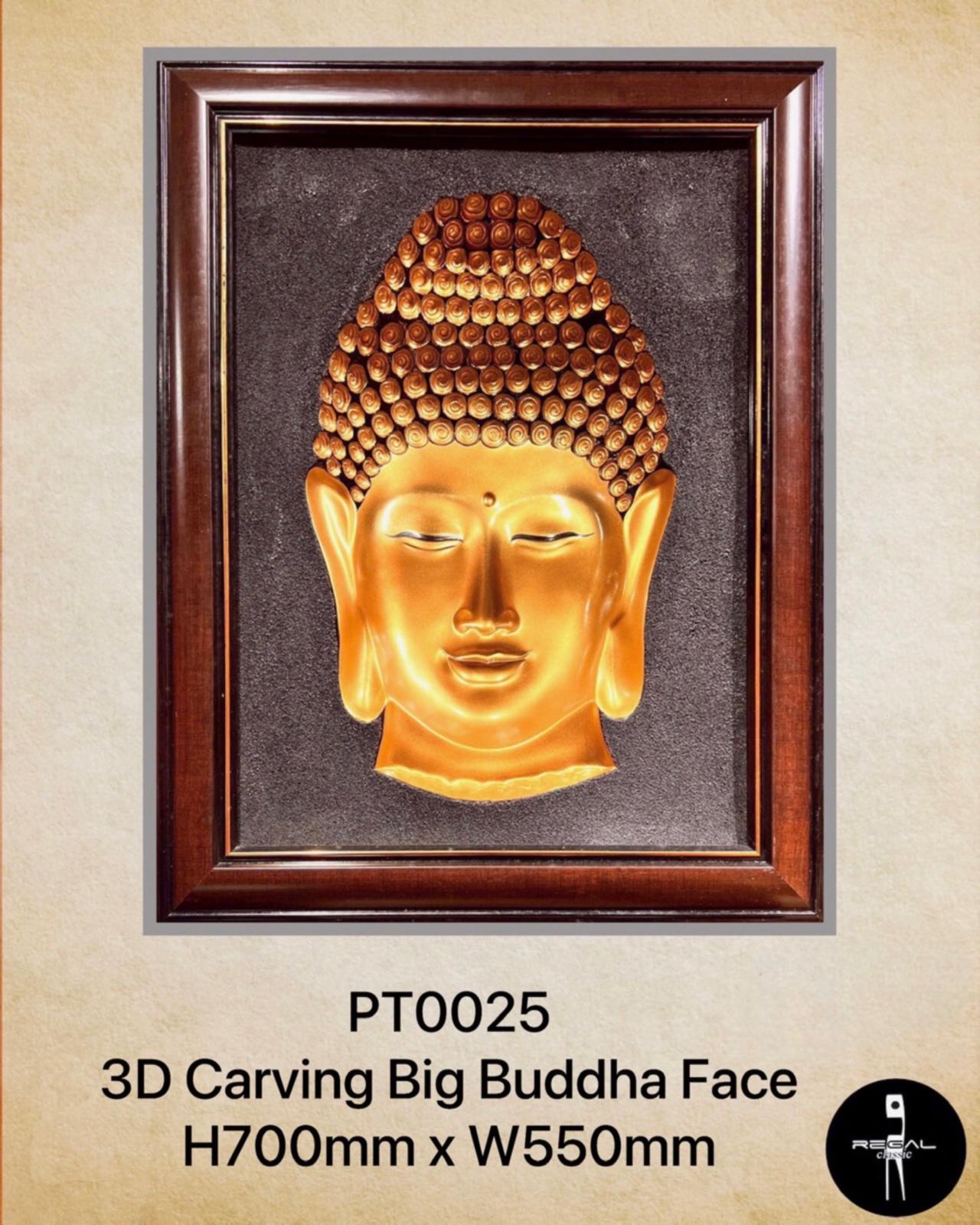 Ukiran 3D Wajah Buddha Besar