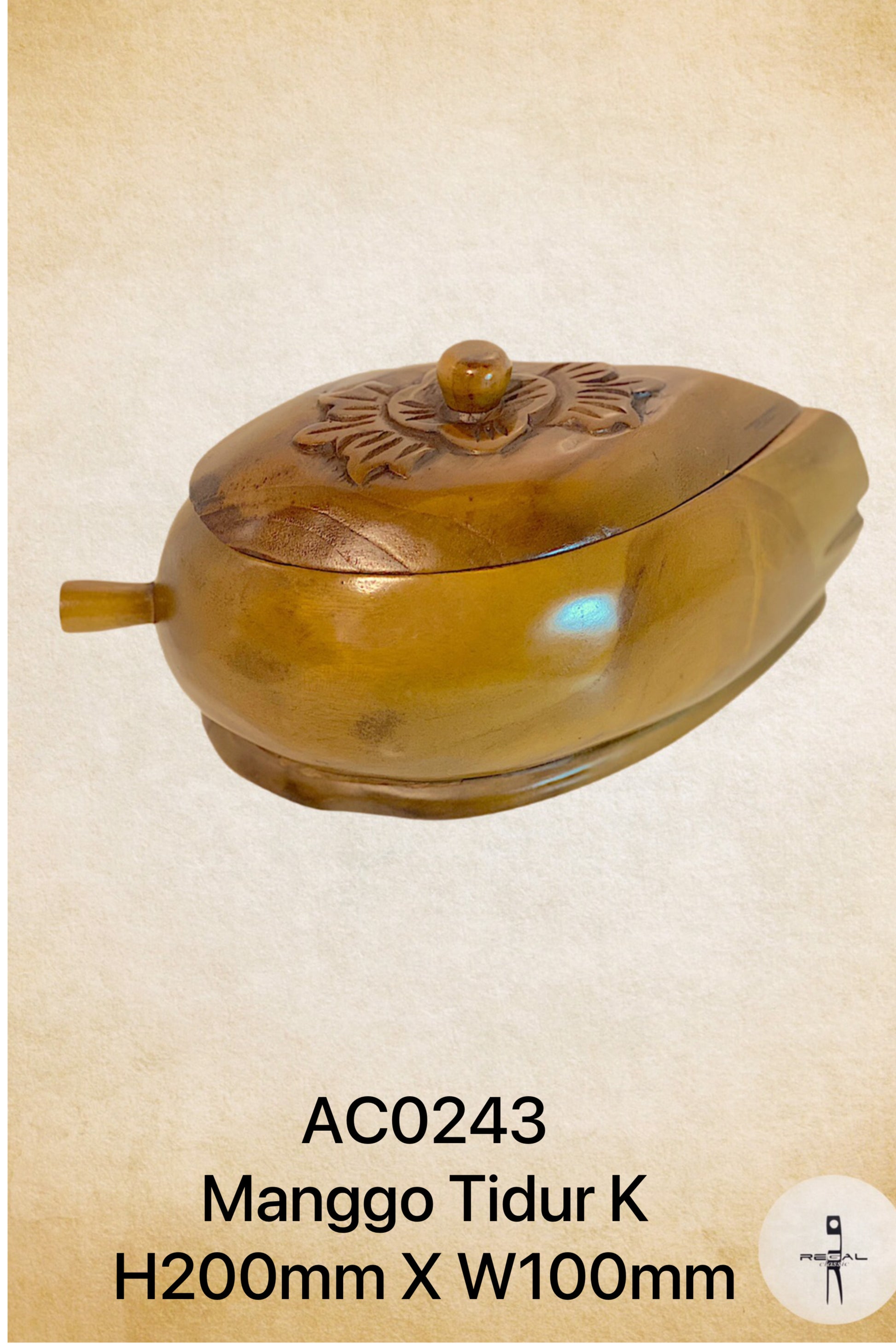 A brown mango wood tidal wave pattern accessory, used for organizing or displaying items such as jewelry.