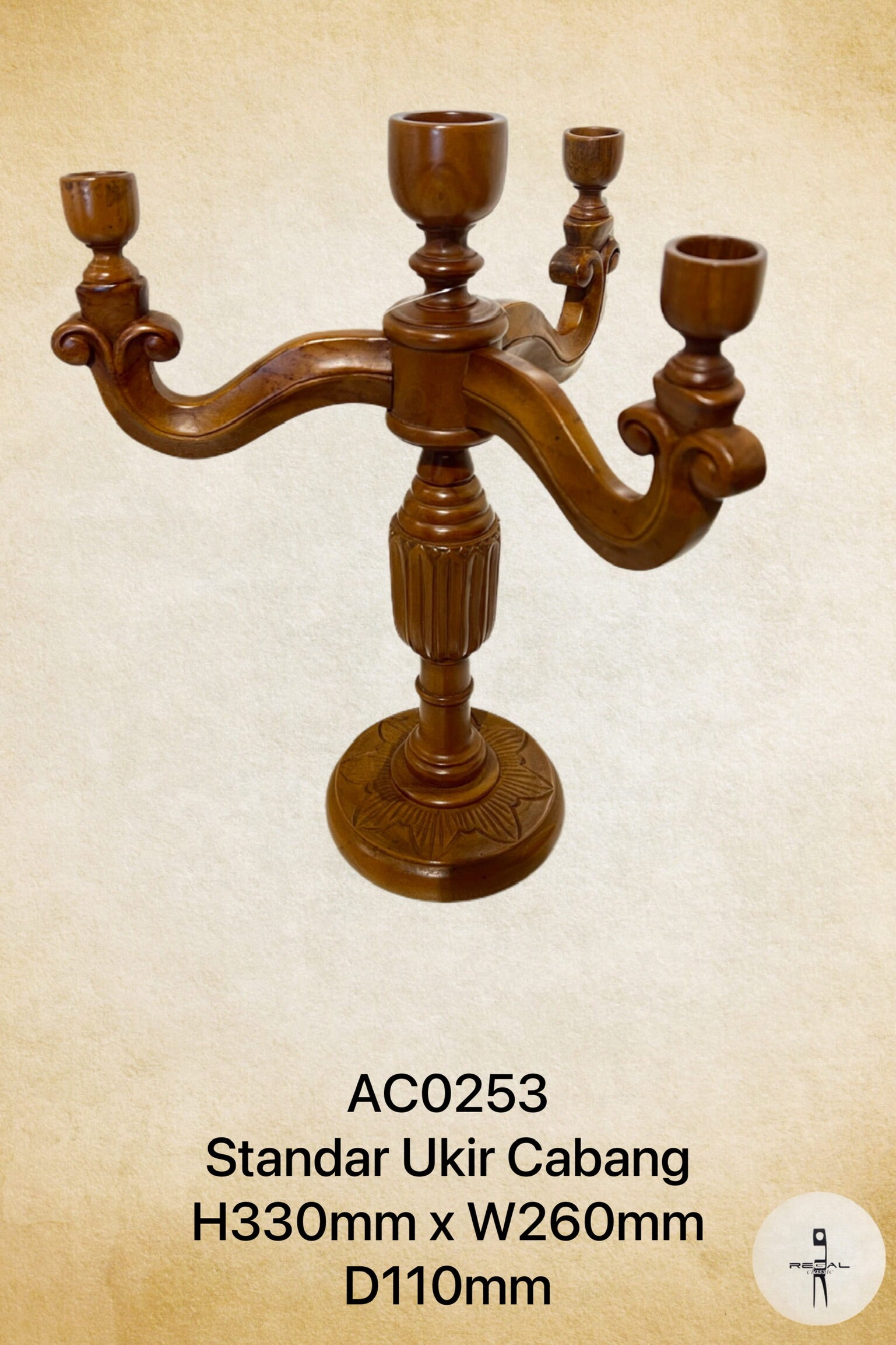 A wooden stand with a branch-like design, used for holding candles or home fragrance accessories.