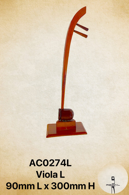 A wooden stand with a single hook on top, designed to hold an ornament