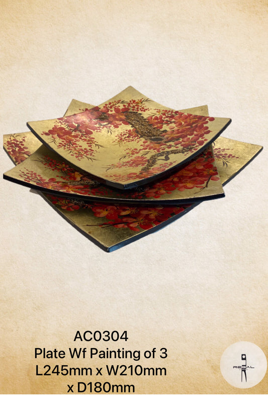 Plate wf Painting ( set of 3 )