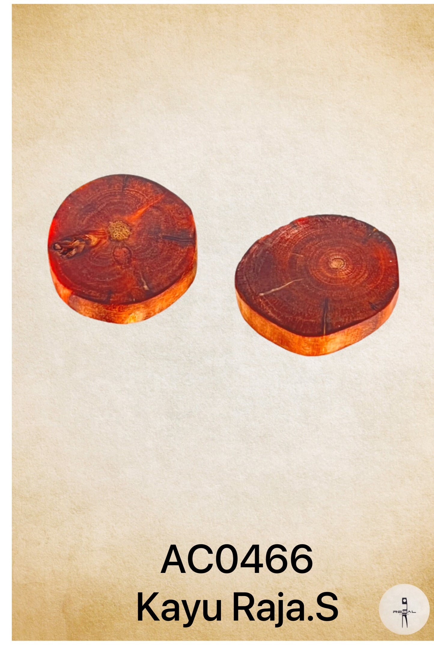 Round pieces of brown wood