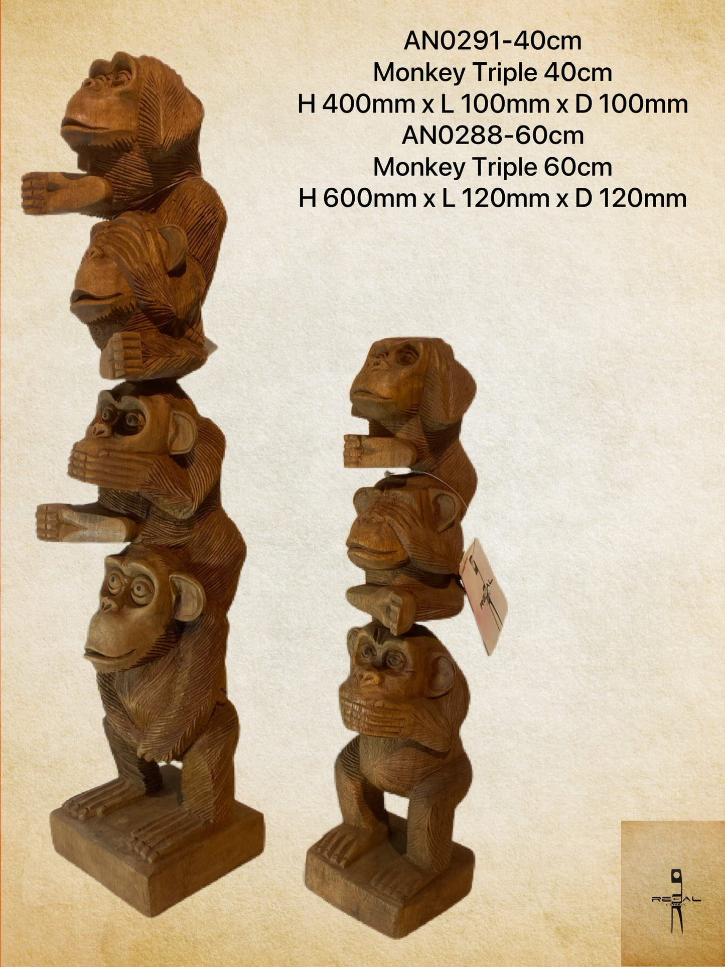 Monkey Triple 40cm ( set of 3 )