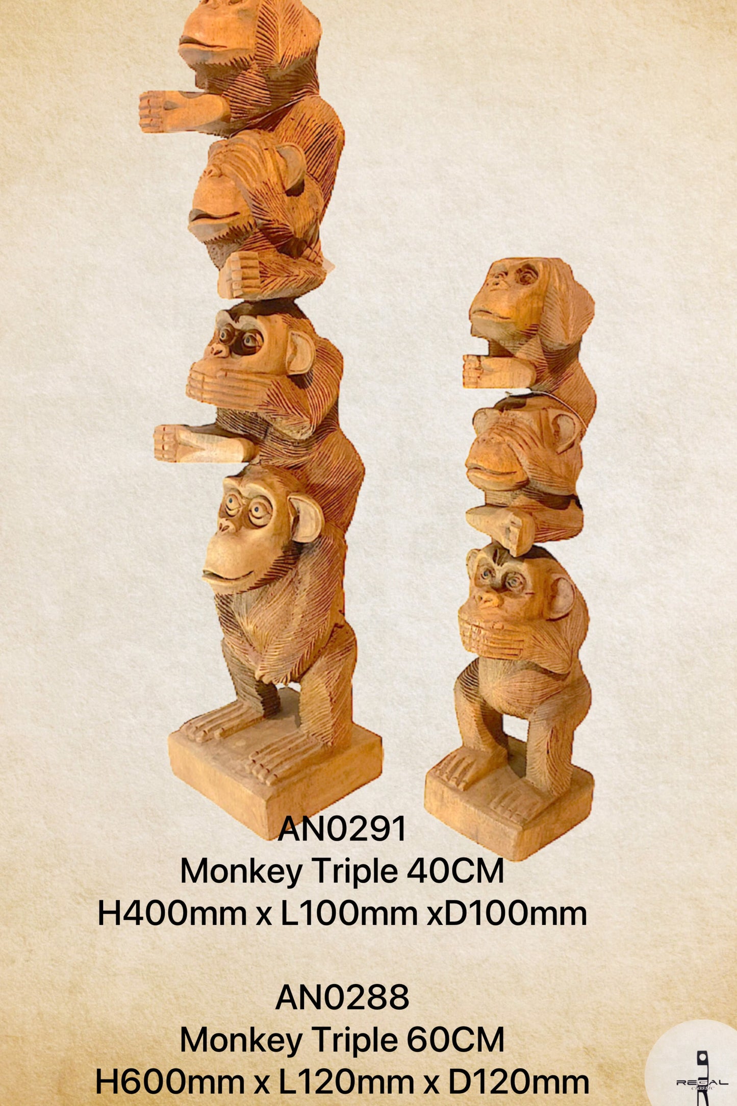 Monkey Triple 40cm ( set of 3 )
