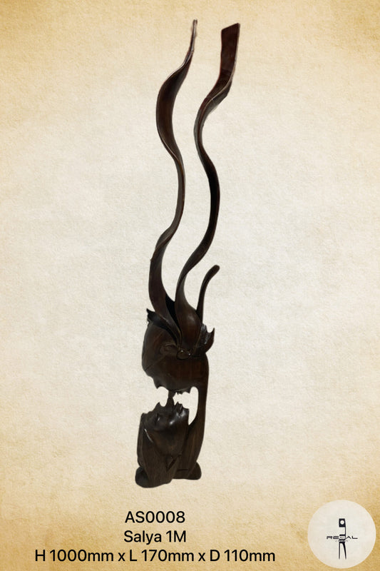 A bronze sculpture stylized with a fiery man