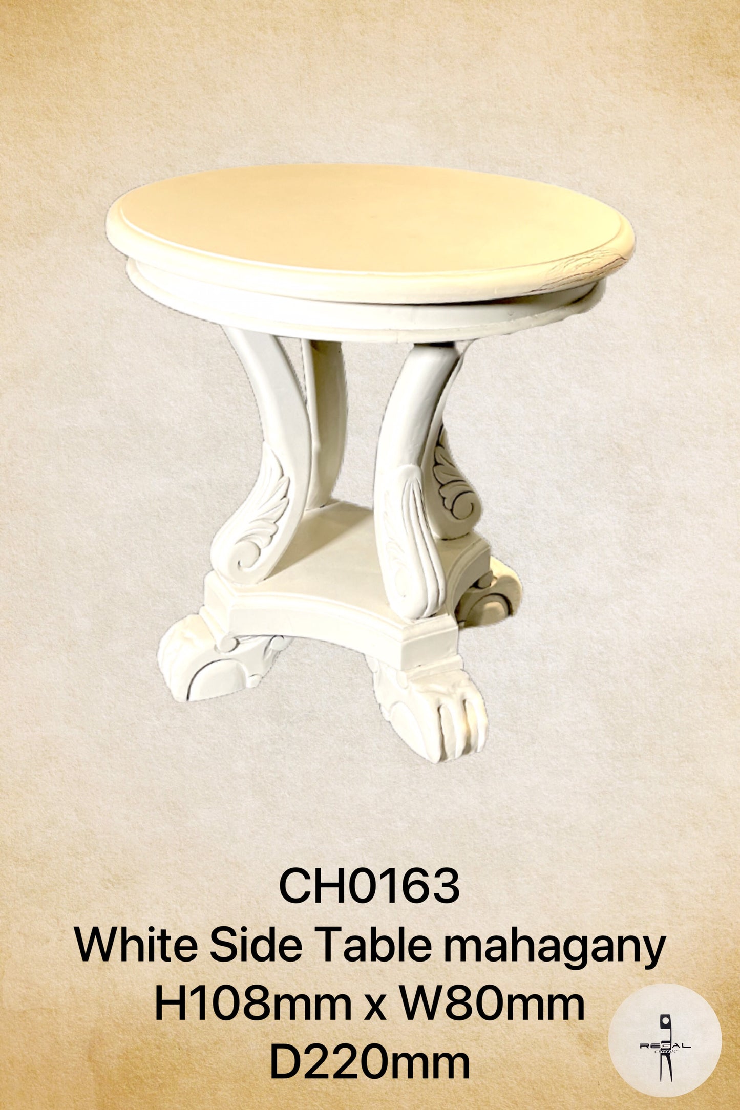 White Side Table Mahagany