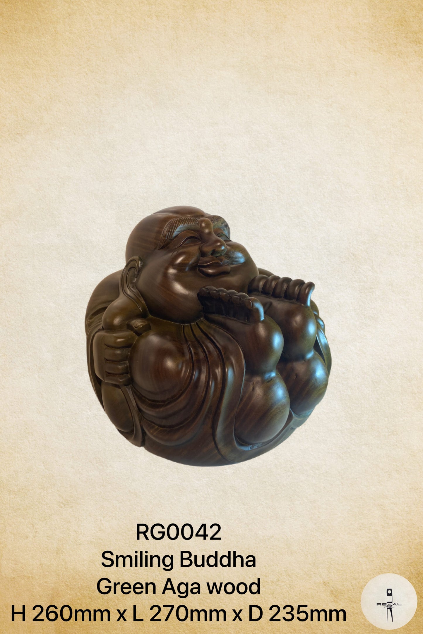 Buddha Tersenyum ( Kayu Aga Hijau )